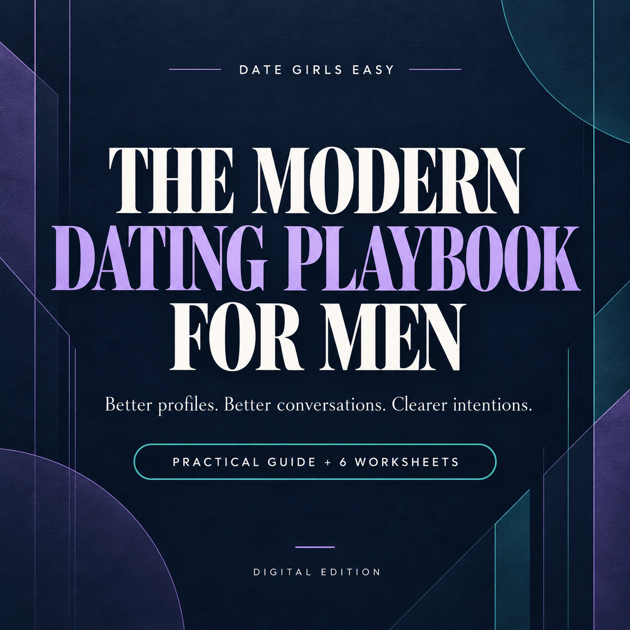 The Modern Dating Playbook for Men cover: practical guide and six worksheets
